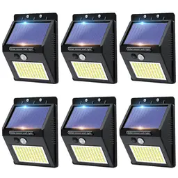 VIVREAL Solar-Wandleuchten Aufgeladen durch Solarenergie, Sechserpack 100LED Bewegungssensor Sicherheitsleuchten