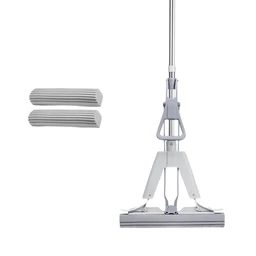 ochama×J.ZAO Absorbent Sponge Mop - Hands-free Washing, PVA Sponge Mop for Cleaning Floors, Floor Cleaner with Self-squeeze Wringing, Absorbent Head Floor Mop, Super Soft Rubber Sponge Head - For Household, Indoor Cleaning, House Cleaning, Housewares, 33cm