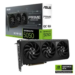 ASUS GeForce RTX 5050 Prime OC 8GB GDDR6 Grafikkarte – NVIDIA Blackwell, 2.707 MHz Boost, PCIe 5.0 x8, 128 Bit, 3x DP/1x HDMI, 130W TDP