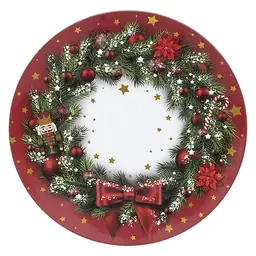 Crown Presentation Plate Diameter 33 cm, Red
