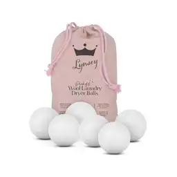 SWAN x Lynsey 6 Natural Wool Dryer Balls with a Drawstring Bag