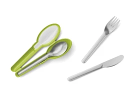 Tefal Clip&Go Edelstahl-Besteckset: Messer, Gabel & Löffel mit Etui