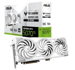 ASUS TUF Gaming GeForce RTX 5070 Ti 16 GB GDDR7 BTF Weiß OC Edition Grafikkarte (NVIDIA DLSS 4, 3,125-Slot, PCIe 5.0, 3x DisplayPort 2.1b, 2x HDMI 2.1b, GC-HPWR, Weiß, TUF-RTX5070TI-O16G-BTF-WHITE)