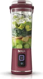 Ninja Blast BC151EUCR Tragbarer Mixer/Blender/Smoothie-Maker, 530 ml Becher, auslaufsicherer Deckel, leistungsstarker Mini-Standmixer, kabellos & wiederaufladbar, zerkleinert Eis & Obst, Cranberry,
