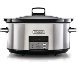 Breveille Crock-Pot Large Electric Slow Cooker - 7.5L (up to 10 People),  Stainless Steel, Programmable Digital Display, Keep Warm Function & 20-Hour Countdown Timer, CSC063