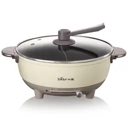 Bear Appareil à fondue chinoise électrique à double cuve - 1500 W - 6 L - 0-210 °C