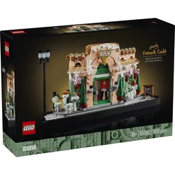 LEGO Icons 10362 Französisches Café - Deko fürs Wohnzimmer oder Büro - Bauset für Erwachsene inkl. pittoresker Fassade, aufgehängten Blumentöpfen und Stühlen