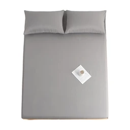 Fitted Sheet Double Polyester 25cm Bedding Sheet Grey Bed Sheet Soft Machine Washable (Gray, Single) Light Grey