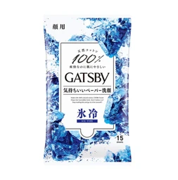 Mandom GATSBY kühlende Gesichts-Feuchttücher mit Eisgefühl für Männer (15 Stück)