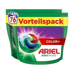 ARIEL All-in-1 PODS Color+ Flüssigwaschmittel Kapseln, 76 Waschladungen, Kraftvolle Fleckentfernung ab der 1. Wäsche
