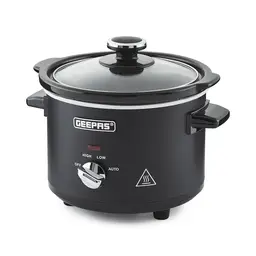 Geepas 1.5 Litre Slow Cooker | 3 Temperature Settings, Removable Easy-Clean Ceramic Bowl