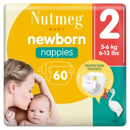  Nutmeg Newborn Nappies Size 2 60 Pack