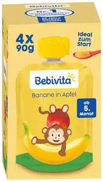 Bebivita Quetschie Banane in Apfel (ab 1 Jahr) 4 x 90 g