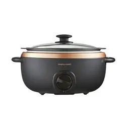 Morphy Richards 461016 Sear & Stew Black/Rose Gold Slowcooker 6.5L, Dishwasher Safe