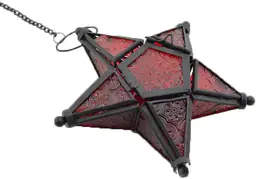 Red Glass Star Lantern Hanging Ornaments Set of 1