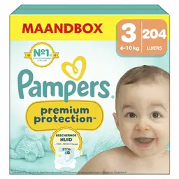 Pampers Premium Protection Luiers Maat 3 – 204 Luiers (Voordeelverpakking)
