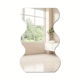 1 Stück PVC-Spiegelaufkleber, unregelmäßige Wellenform, Acryl-Raumdekoration, ästhetischer Spiegel