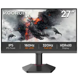 KOORUI G2741L Monitor 27 Zoll IPS UHD 160Hz FHD 320Hz  HDR400 2x HDMI2.1 DP1.4 Audio