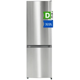 CHiQ JR318WSD 322 L Kombi-Kühl-Gefrierkombination, No-Frost, Multi-Airflow, 4-Sterne-Gefrieren, Inverter-Kompressor 37 dB, 226 L Kühl- & 96 L Gefrierfach, Touch-Display, wechselbare Tür, verstellbare Füße, Edelstahl [Energieklasse D]