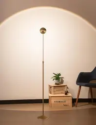 Tubicen Goldene Stehlampe, oben und unten 150° drehbar & höhenverstellbar, 3-stufige Touch-Dimmfunktion, moderne Stehlampe, Eck-Stehlampe für Schlafzimmer, Büro, Lesen, Nähen & Basteln