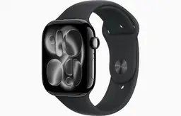Apple Watch Série 11 GPS 46mm Boîtier en Aluminium Noir Jais avec Bracelet Sport Noir - Taille M/L