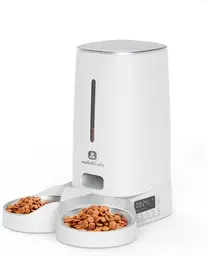 Molly&Cody Lucky Automatischer Futterspender für Katzen & Hunde (4L Behälter, automatischer Trockenfutterspender, Fütterungsplan, 2X Futterschalen, LED-Display, Tastenverriegelung, Dual-Stromversorgung)