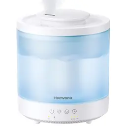 Humidificateur Homvana 1.5L - Remplissage par le haut, Brume rafraîchissante, Diffuseur d'huiles essentielles, Huile parfumée, Aromathérapie, Nebuliseur ultrasonique, Diffuseur de parfum pour pièce à LED, Sans BPA