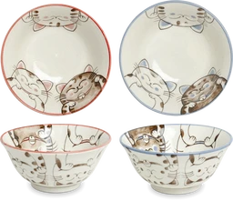 Drei Katzen Keramikschalen Ø15 × H7 cm – 1 Stück – für den Hausgebrauch beim Essen