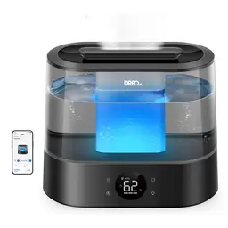 DREO Intelligenter Ultraschall-Luftbefeuchter – 4-Liter-Wassertank, 30 Stunden Laufzeit, App-Steuerung, 6 Nebelstufen, ultraleise, Aroma-Diffuser, einfache Nachfüllung, HHM010S.