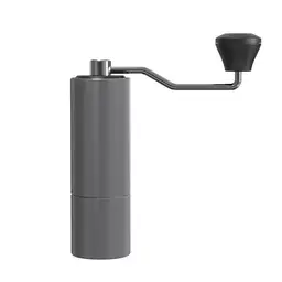 Cuisync Moulin à Café Manuel Alliage d'Aluminium + ABS, Capacité 20–30g, Meules Coniques en Acier Inoxydable CNC – Réglage Interne, Double Palier, Compatible French Press, Cadeau de Moulin Manuel, Gris Métallique, Modèle KMDJ-A4