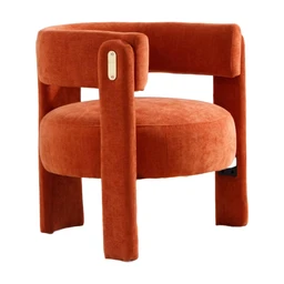 chairus gelegentlicher Akzentstuhl aus Chenille-Stoff, Polsterstuhl für das Wohnzimmer, Schminkstuhl für das Schlafzimmer (Orange)
