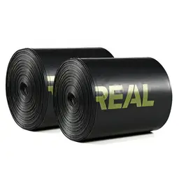 VIVREAL Lot de 2 rouleaux de sacs poubelles compostables à base d'amidon de maïs noir - 100 x 15 L