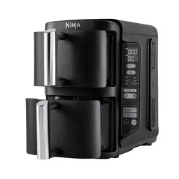 Ninja Double Stack 2-Drawer Air Fryer - 7.6L, Vertical Space-Saving Design, 4 Cooking Levels, 6 Cooking Functions, SL300UK