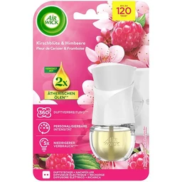 Airwick Raumduft Duftstecker, Duftölflakon, 19 ml, Starterset, ätherische Öle, Kirschblüte & Himbeere