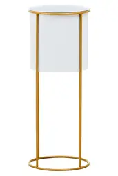 Interiors by Premier Indoor Plant Stand Trosa White/Gold Large