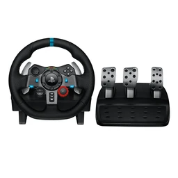 Logitech G29 Driving Force Racing Wheel, Dual-Motor Force Feedback, 900° Steering Range, Leather Steering Wheel, Adjustable Stainless Steel Floor Pedals - Console for PS4/PS3/PC/Mac - Black