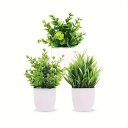 3Pcs 6.69in/17cm
Artificial Plant Flowerpot Artificial Plastic Eucalyptus Plant Wheat Grass Shrub Plant Indoor Desk Coffee Table Bathroom Bedroom Home Decoration