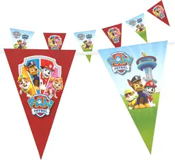 Paw Patrol Wimpelkette Geburtstag, 4-5 Meter, Bunt, Geburtstagsdeko, Girlande als Deko für Kindergeburtstag und Mottoparty