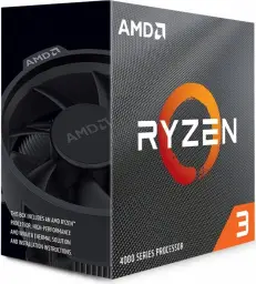 AMD Ryzen 3 4300G mit integrierter CPU Radeon-Grafik, 4 Kerne / 6 Threads, 65 W TDP, AM4-Sockel, 6 MB Cache, bis zu 4,0 GHz Max Boost, mit Wraith Stealth Kühler