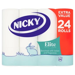 Nicky Elite Toilet Tissue 3 Ply 24 Rolls