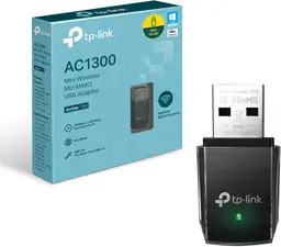TP-Link Archer T3U AC1300 Dual Band WLAN Adapter (867Mbit / s (5GHz), 400Mbit / s (2.4GHz) 802.11ac, USB 3.0, MU MIMO, supports Windows 10 / 8.1 / 8/7 / XP, Mac OS X ) black