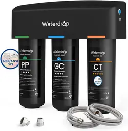 Waterdrop TSA Under-Sink Water Filter System, 3-Stage 0.5 Micron Water Filter Drinking Water, NSF/ANSI 42 Certified, Removes 99.99% Lead, Chlorine, Chloramine, Fluoride, Odor, Direct Connection