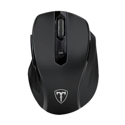 ET Kabellose tragbare und mobile optische Maus mit USB-Receiver, 5 einstellbare DPI-Stufen, 6 Tasten, für Notebook, PC, Laptop, Computer, MacBook, Schwarz, Neu (Einzel)