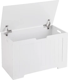 Songmics Aufbewahrungsbox mit abnehmbarem Deckel | Größe: 76 x 40 x 48 cm | Farbe: Weiß