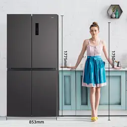 Réfrigérateur américain CHIQ, 503 litres, compresseur à inverter, sans givre, soins à flux d'air multiple, panneau tactile, hauteur 177,5 cm, longueur 85,3 cm, profondeur 69,8 cm CCD503NEIBE