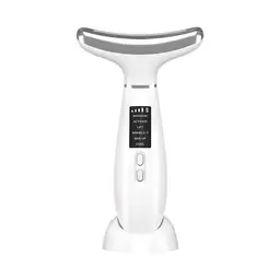 Sunluxy M6 Face Toning Device Neck & Face Massager – 6 Skincare Modes with EMS Microcurrent, Sonic Vibration, Heat & Ice Cooling, Multi-Color LED Light Therapy, Adjustable Intensity, Type-C Rechargeable with Stand