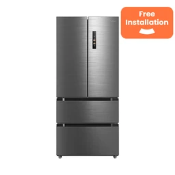 Midea MDRF692FIC46 84cm Wide 190cm Tall Wifi Connected Total No Frost American Fridge Freezer, Inox, C Rated
