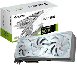 Carte Graphique Gigabyte AORUS GeForce RTX 5090 Master Ice 32G - 32 Go GDDR7, 512 Bits, PCIe 5.0, Fréquence GPU 2655 MHz, 3 x DP 2.1a, 1 x HDMI 2.1b, NVIDIA DLSS 4, Réf. GV-N5090AORUSM ICE-32GD
