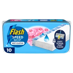 Flash Speedmop Floor & MultiSurface Wet Cleaning Wipes Wild Orchid 10 Cloths