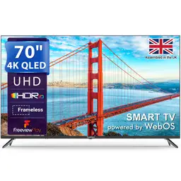 TeeView 70" QLED 4K HDR Smart Web OS TV-TV70UUW(Dolby Audio,Gaming Hub,Freeview Play)